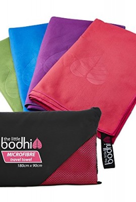 Microfibre-Towel-X-Large-size-180cm-x-90cm-with-carry-bag-a-quick-dry-towel-in-4-stunning-colours-pink-blue-green-purple-Great-for-travel-sports-gym-camping-swim-yoga-pilates-bikram-beach-bath-or-at-h-0